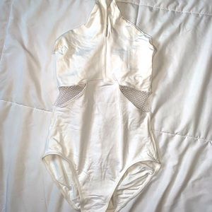 White mesh leotard